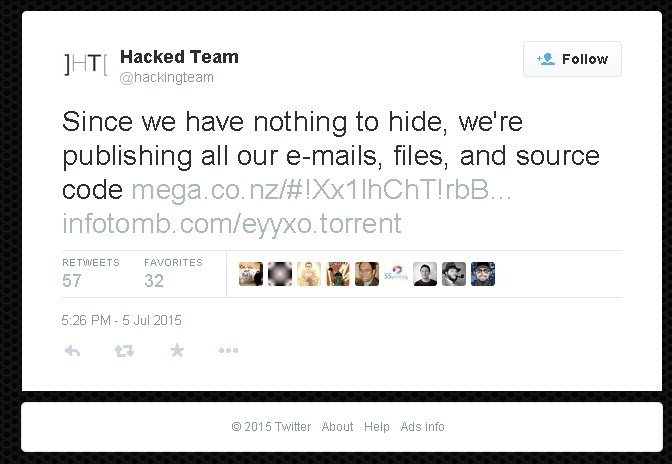 Взлом хакеров: Hacking Team умоляет клиентов отключить шпионский софт - Изображение 1 Взлом хакеров: Hacking Team умоляет клиентов отключить шпионский софт - Изображение 1