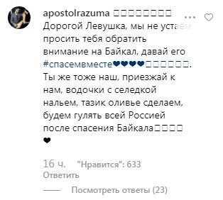 От Леди Гаги к Леонардо ди Каприо — как русские в комментариях Instagram просят актера спасти Байкал | - Изображение 8